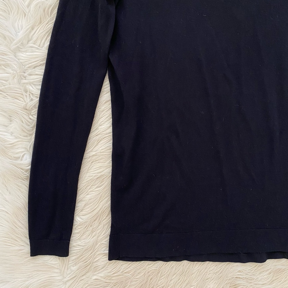 Dorothee Schumacher Navy Blue Knit Ribbon Detail Pullover Sweater - Picture 3 of 10